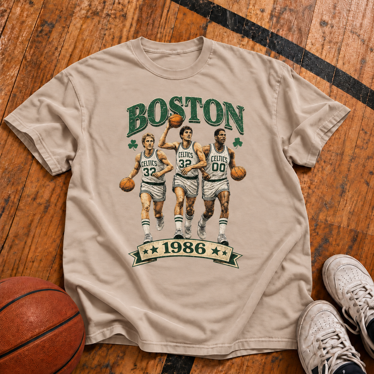 BOSTON – 1986 Vintage Basketball T-Shirt