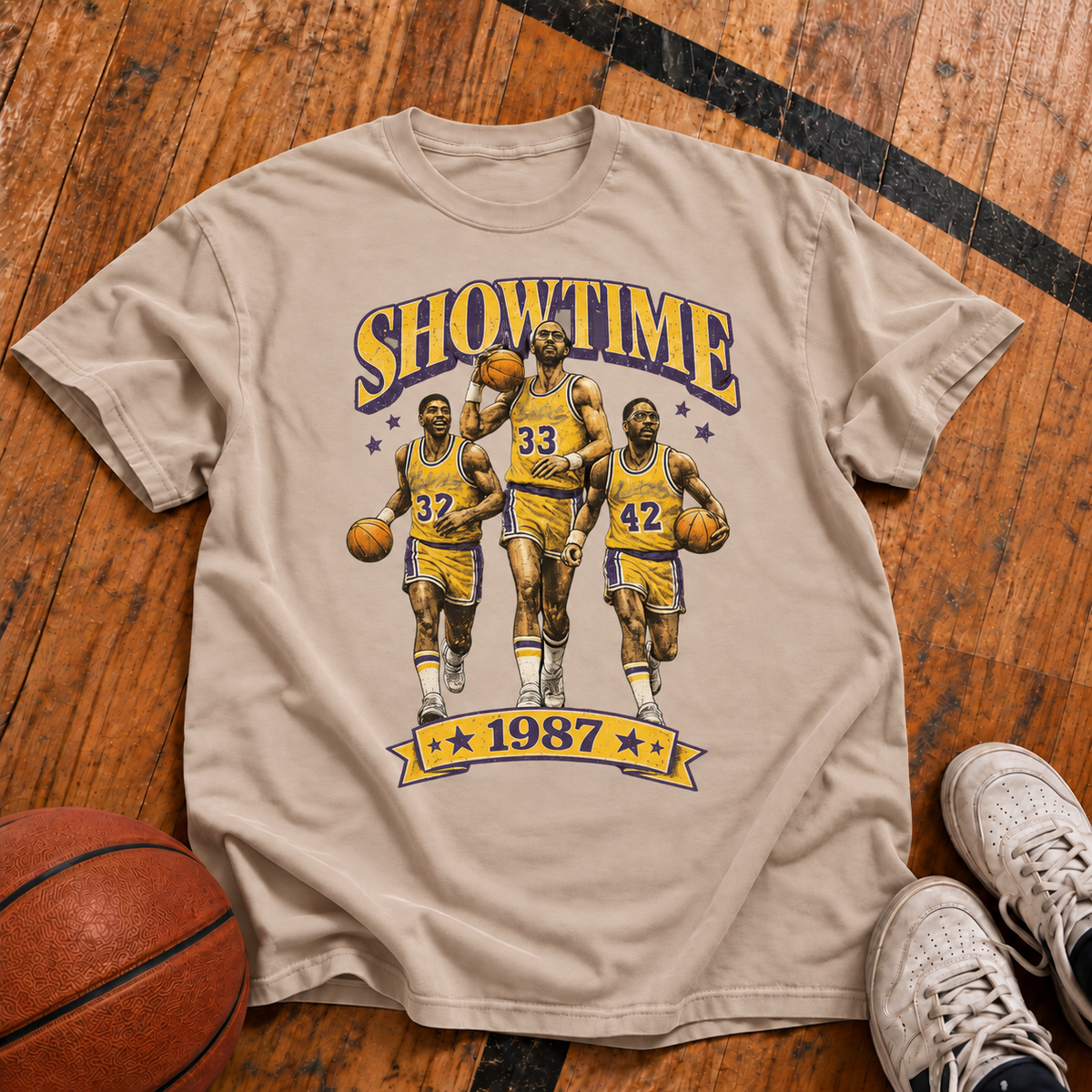 SHOWTIME – 1987 Vintage Basketball T-Shirt