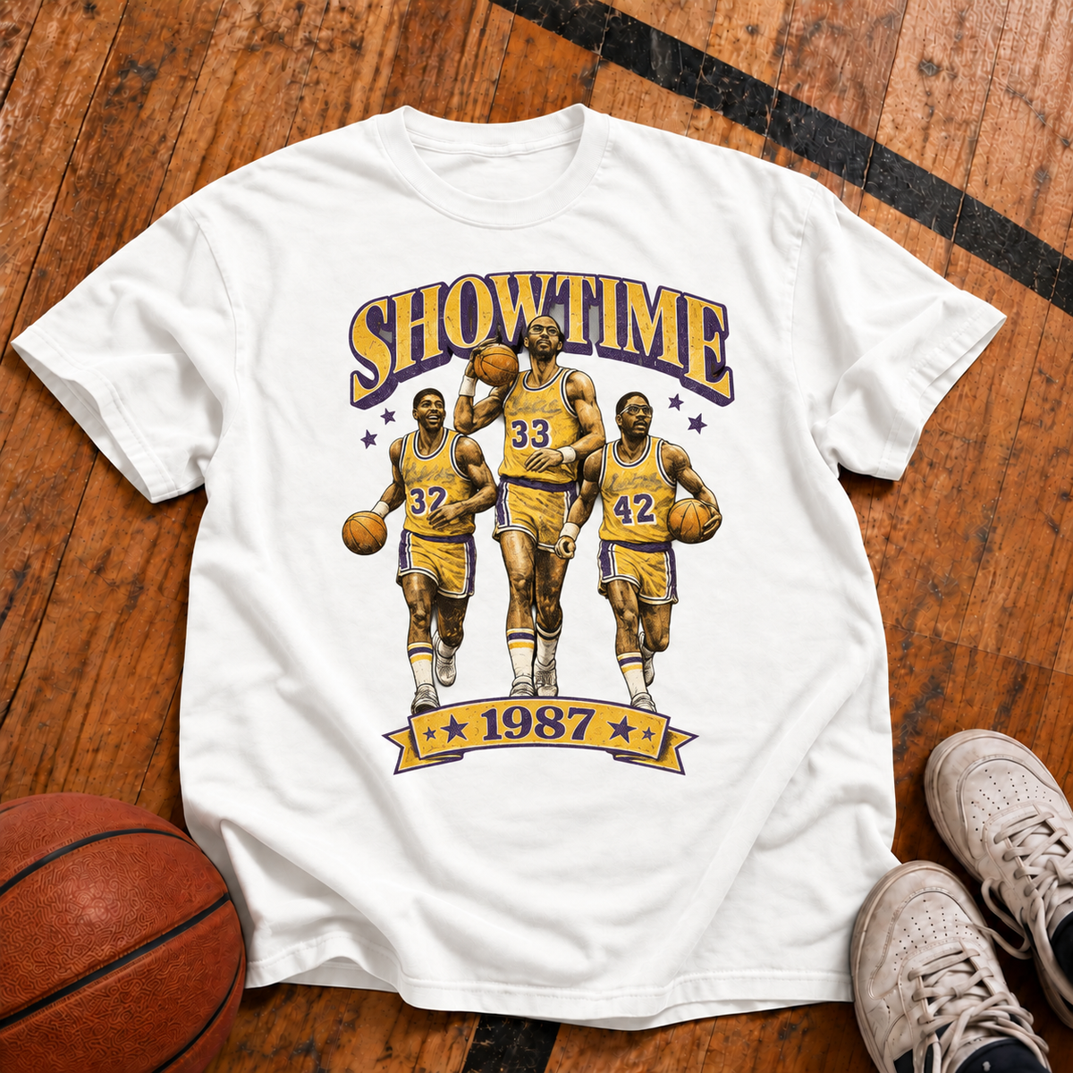 SHOWTIME – 1987 Vintage Basketball T-Shirt