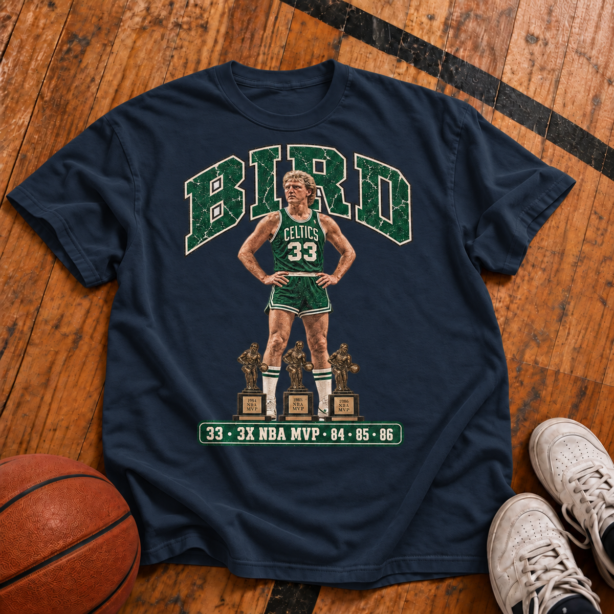 Bird: 3x MVP Vintage T-Shirt
